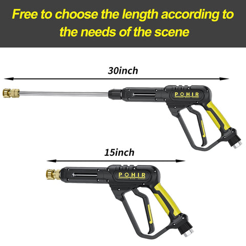 POHIR 3/8 inch quick connect for fast nozzle swaps.