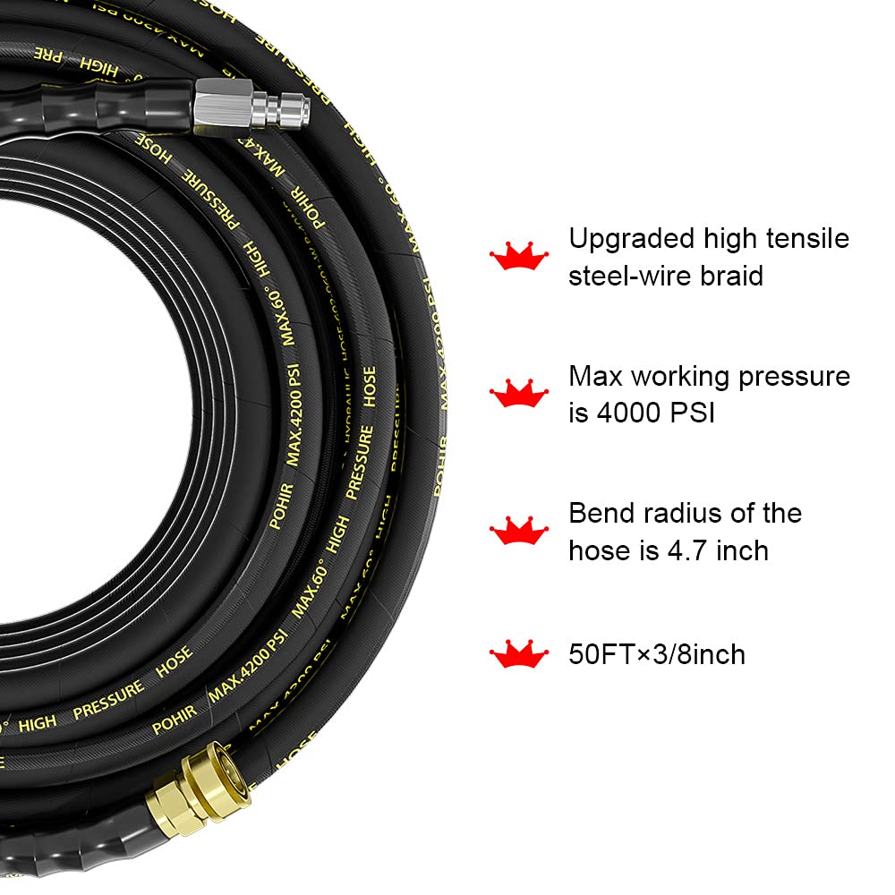 POHIR kink-resistant design prevents tangles during long cleaning sessions.