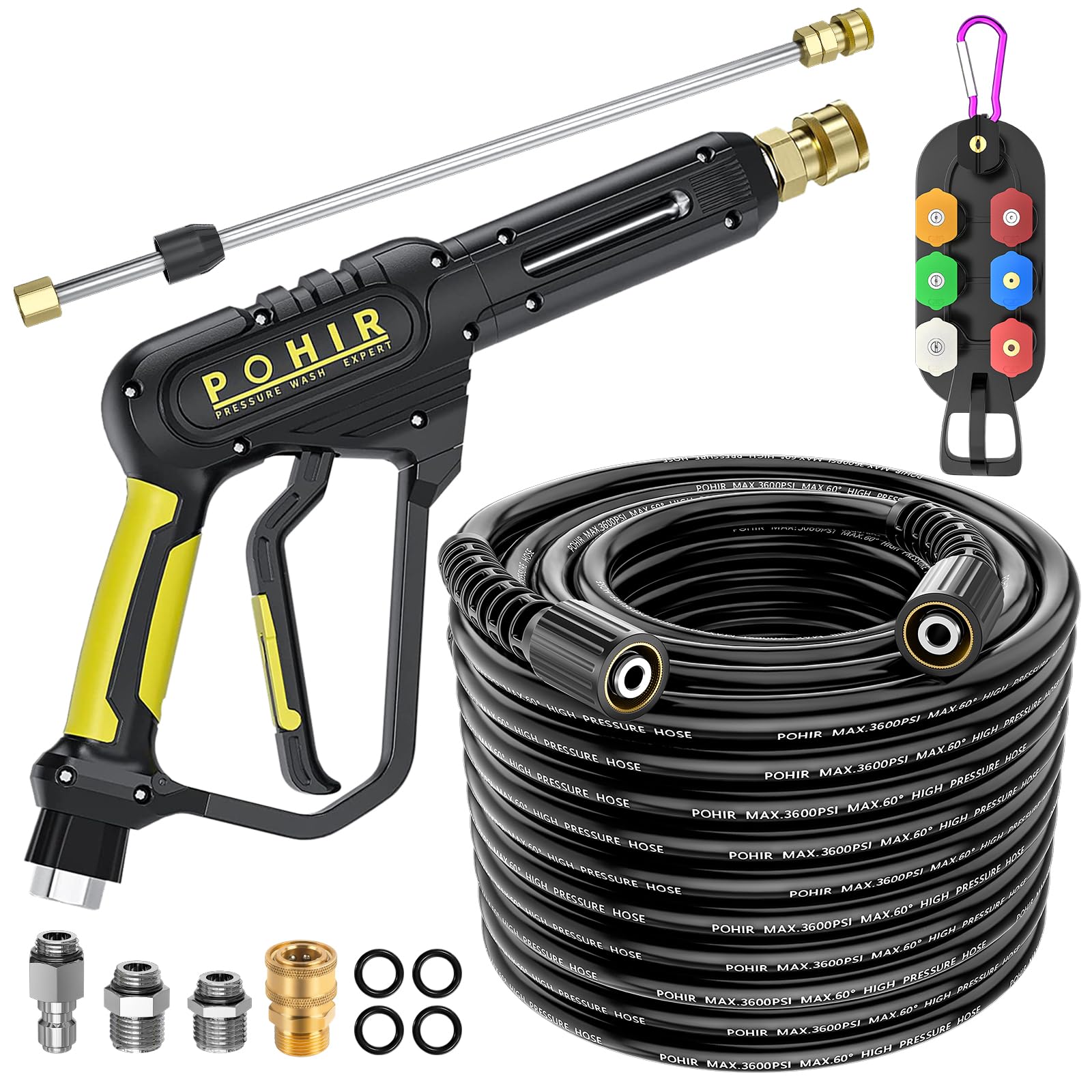 POHIR pressure-washer gun with 50ft hose for powerful outdoor cleaning