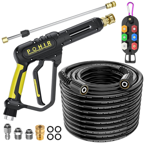 POHIR pressure-washer gun with 50ft hose for powerful outdoor cleaning