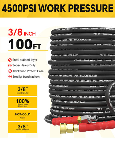 POHIR steel wire braided hose with swivel connector for smooth operation