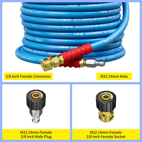 POHIR steel wire braided construction resists twisting and wear.