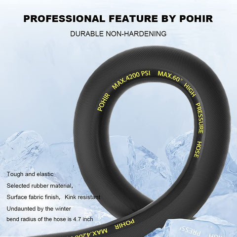 POHIR steel-wire braided hose shows rugged durability for demanding outdoor cleaning.