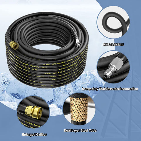 POHIR steel wire braided hose showcasing durability under high pressure