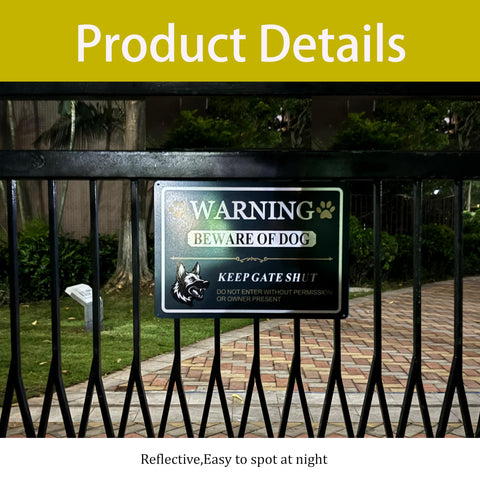 Poicrm beware of dog sign suitable for yards, gates, fences and windows.