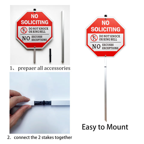Poicrm No Soliciting Sign aluminum 40mil offers durable rustproof construction