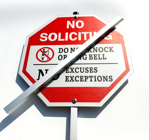 Poicrm No Soliciting Sign weatherproof design resists rain and snow