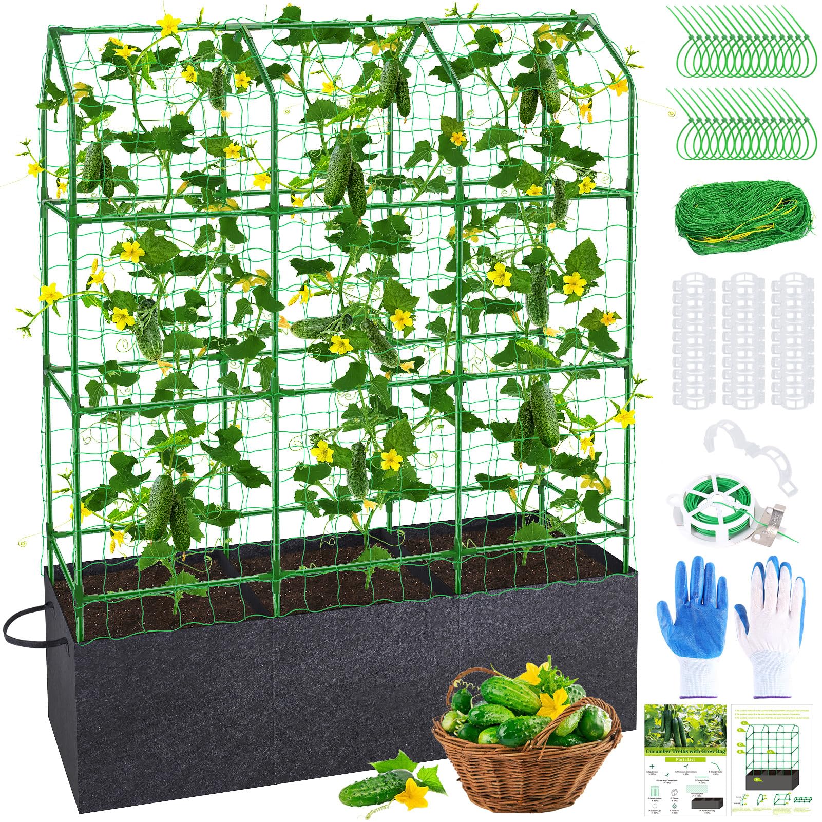 POILKMNI cucumber trellis arch supports climbing vegetables with sturdy frame