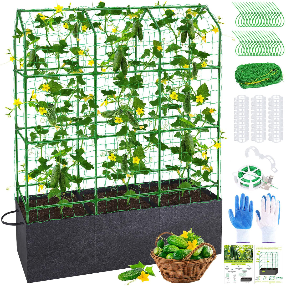 POILKMNI cucumber trellis arch supports climbing vegetables with sturdy frame