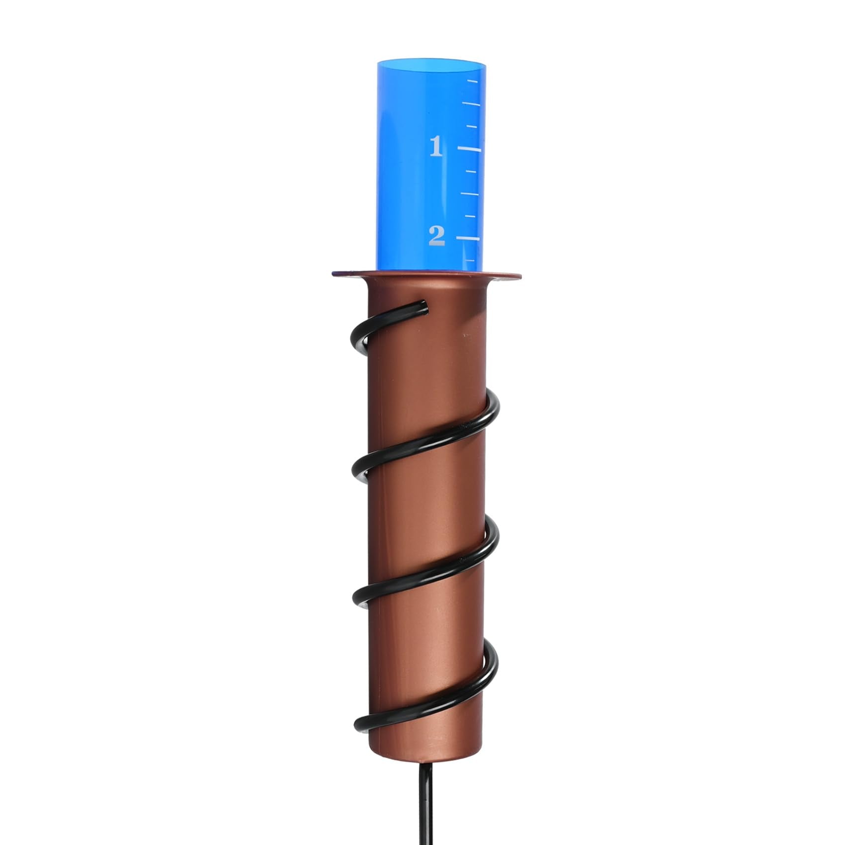 POJUZILE rain gauge assembly image shows tool-free setup for quick outdoor use.