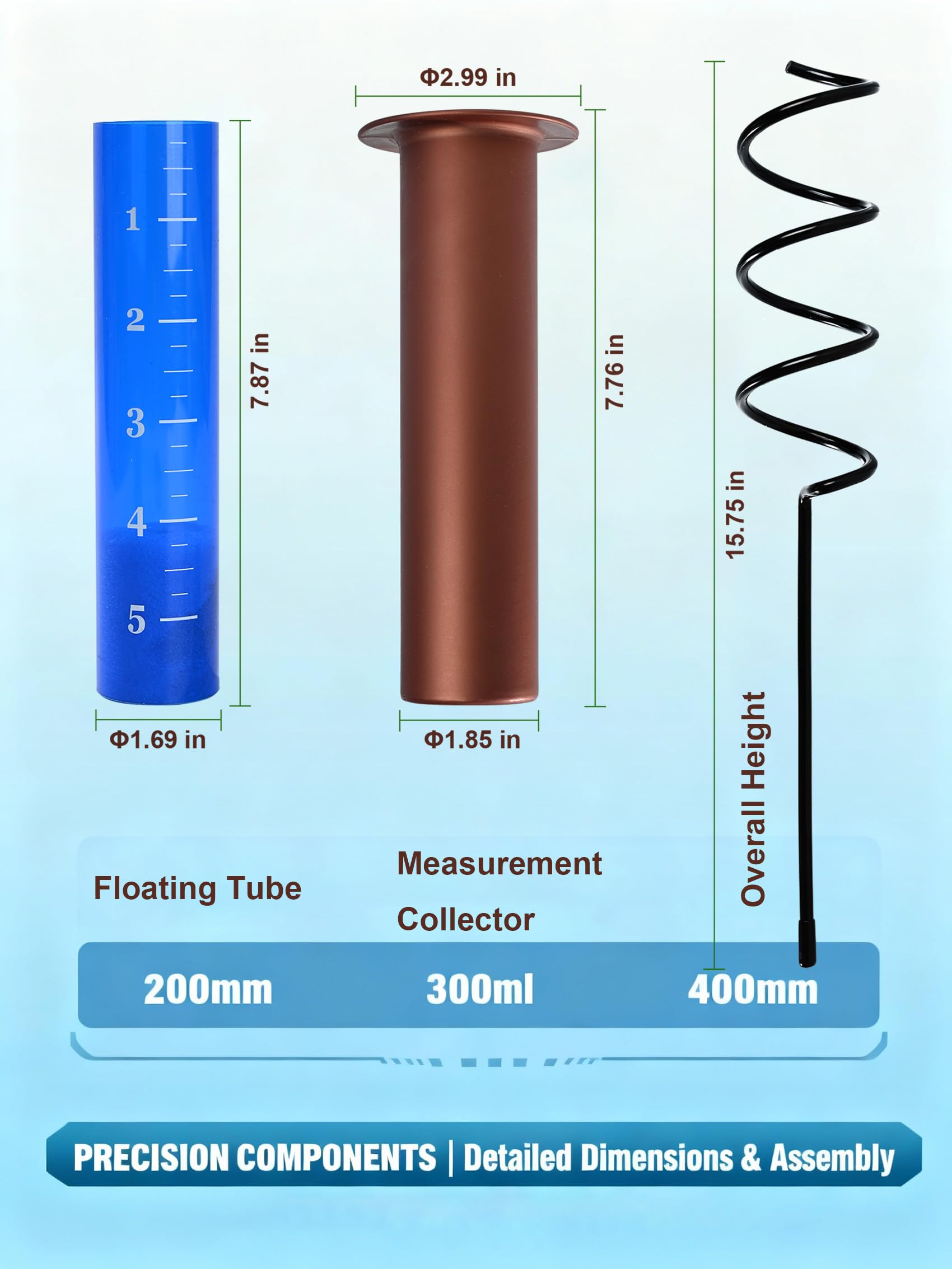 POJUZILE rain gauge jumbo display image highlights clear readings from the porch.