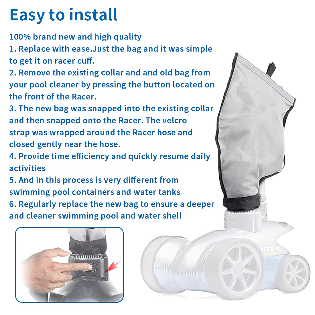 Pokin 360240 compatible with Pentair Racer and Racer LS cleaners