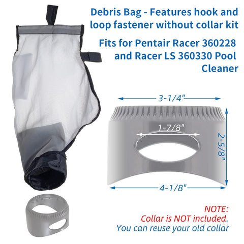 No collar design simplifies removal and reattachment to Racer