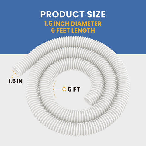 Pokin heavy-duty 6 ft cuffless feed hose for Polaris 360 boosts flexible durability.