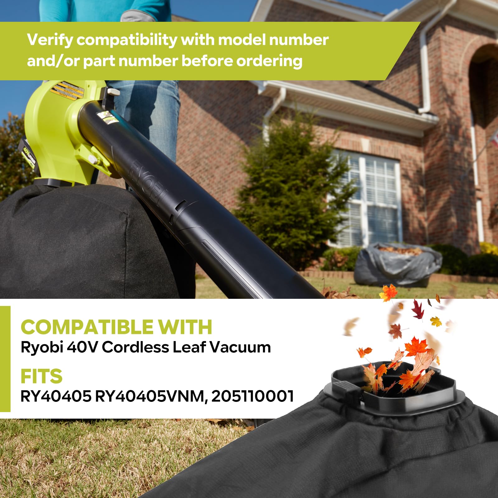 Pokin heavy-duty leaf bag material shown for durability and reuse.
