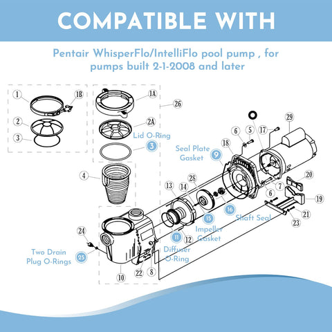 Pokin O-Ring Rebuild Kit drain plug O-ring for secure, leak-free maintenance.