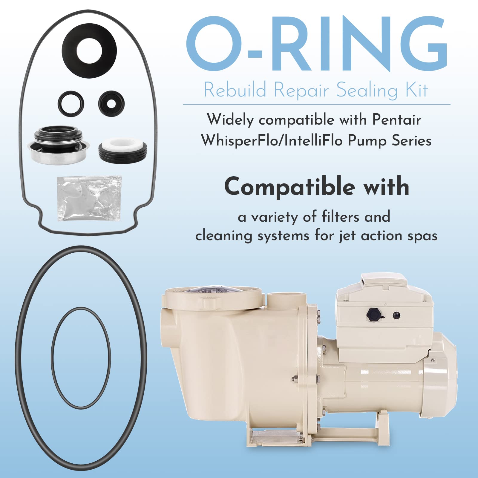 Pokin O-Ring Rebuild Kit impeller gasket supports smooth water flow.