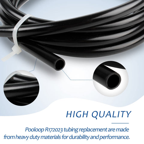 Pokin durable tubing withstands chlorine exposure and hot sun.
