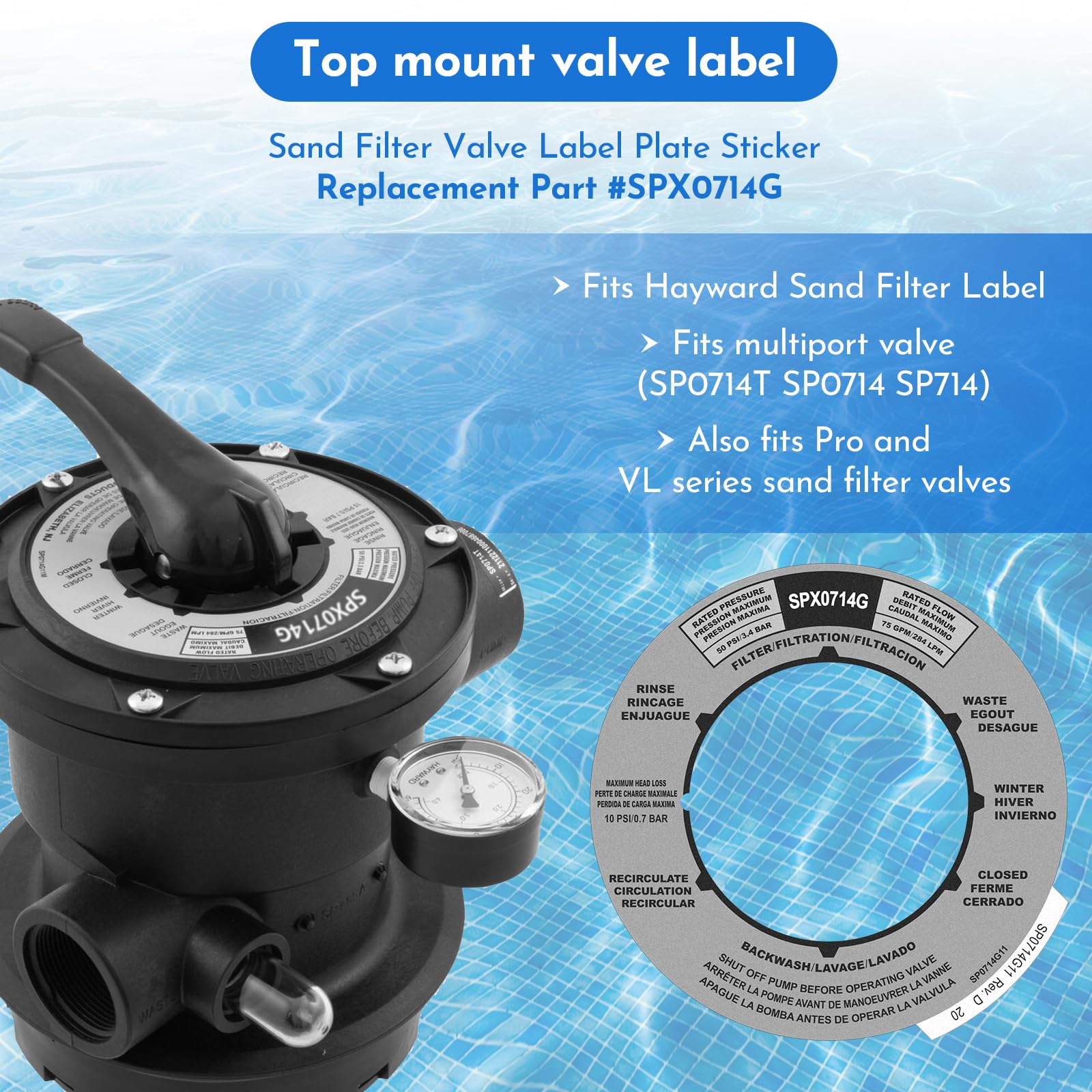 Pokin SP0714G fit label plate aligns with SP0714 valve accurately.