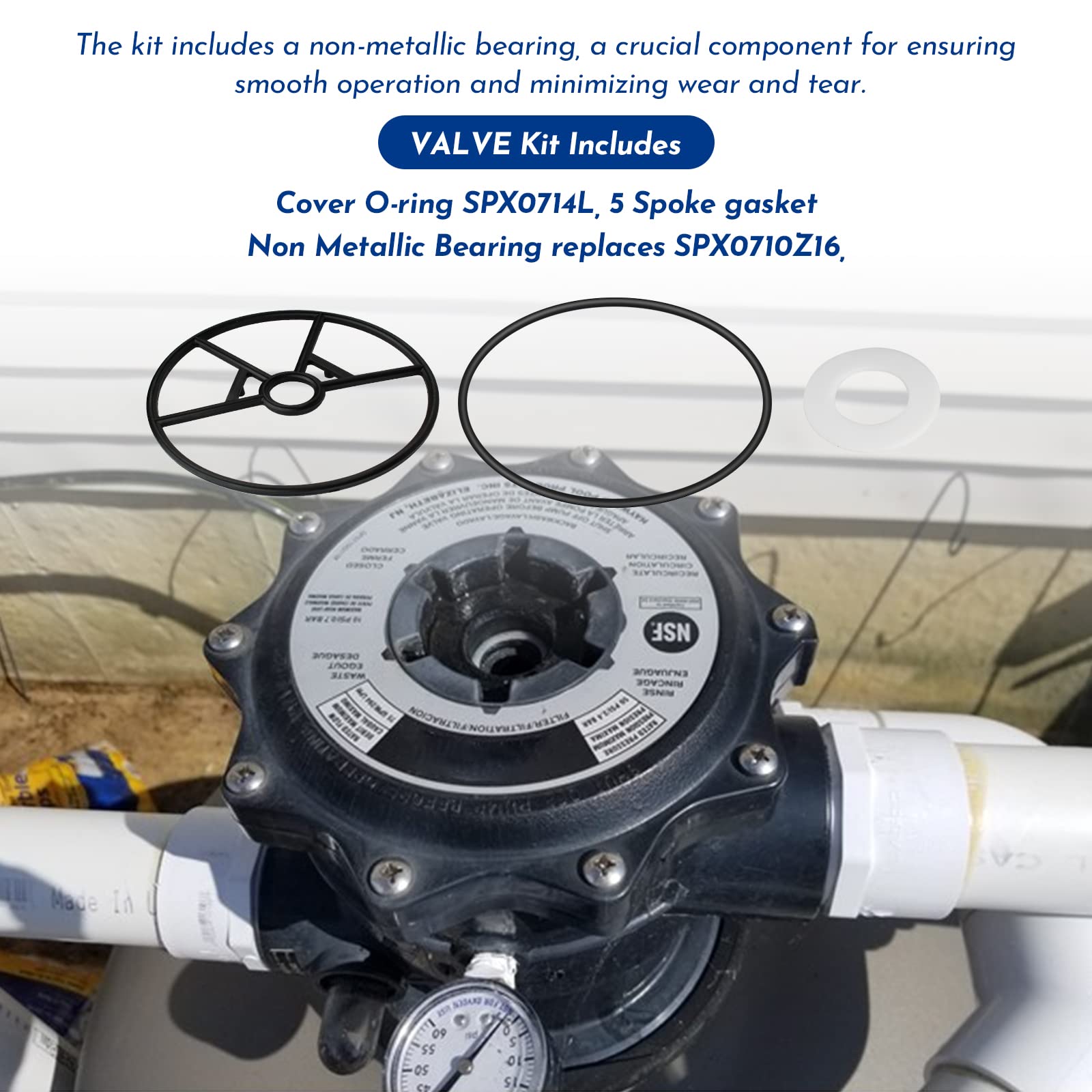 Pokin Variflo XL SPX0714L cover O-ring resists pool chemicals.
