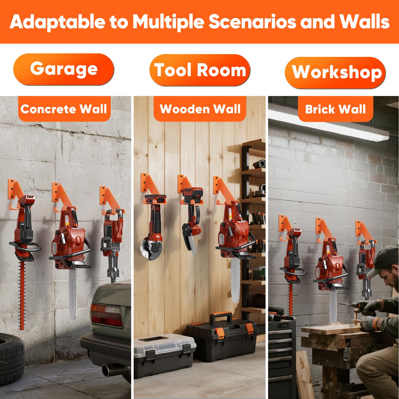 POKIPO hanger saves space, keeping garage floors clear and safe