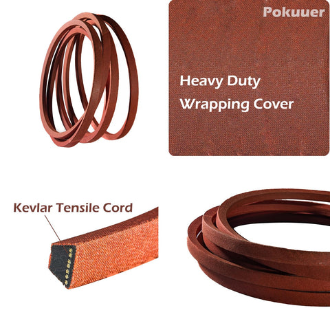 Pokuuer Maverick 60in mower deck belt closeup, strong wear resistance.