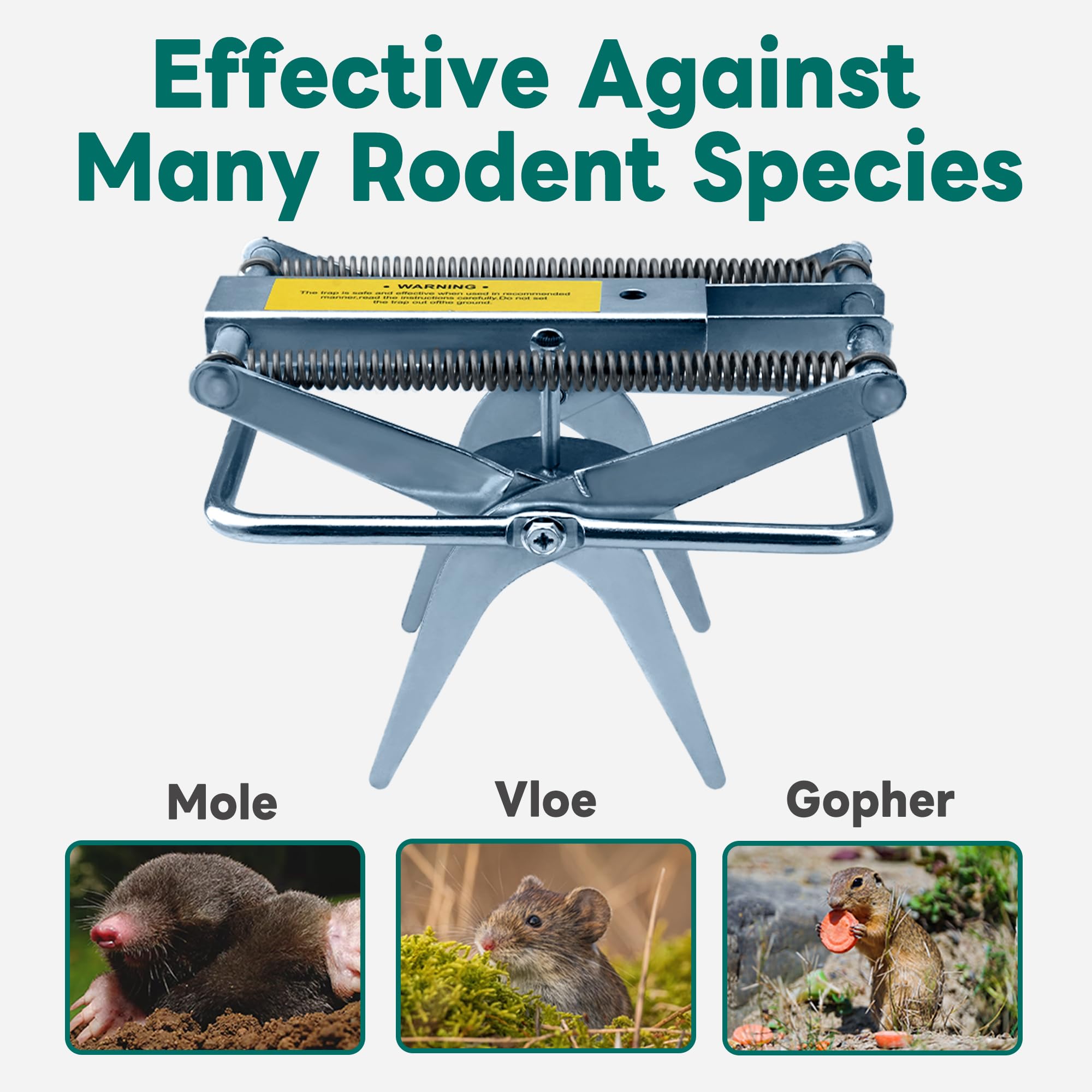 POlAFLEX mole trap packaging and included two traps show value and ease of deployment.