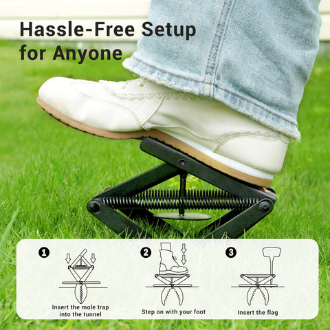 POlAFLEX mole trap, reusable eco-friendly solution for budget-friendly pest management.