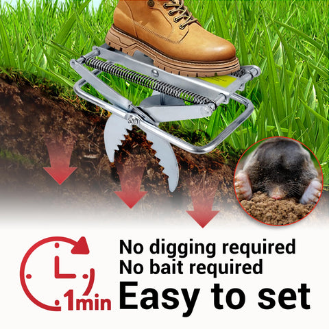 POlAFLEX Mole Trap Scissor 2Pack during setup with straight trigger alignment.