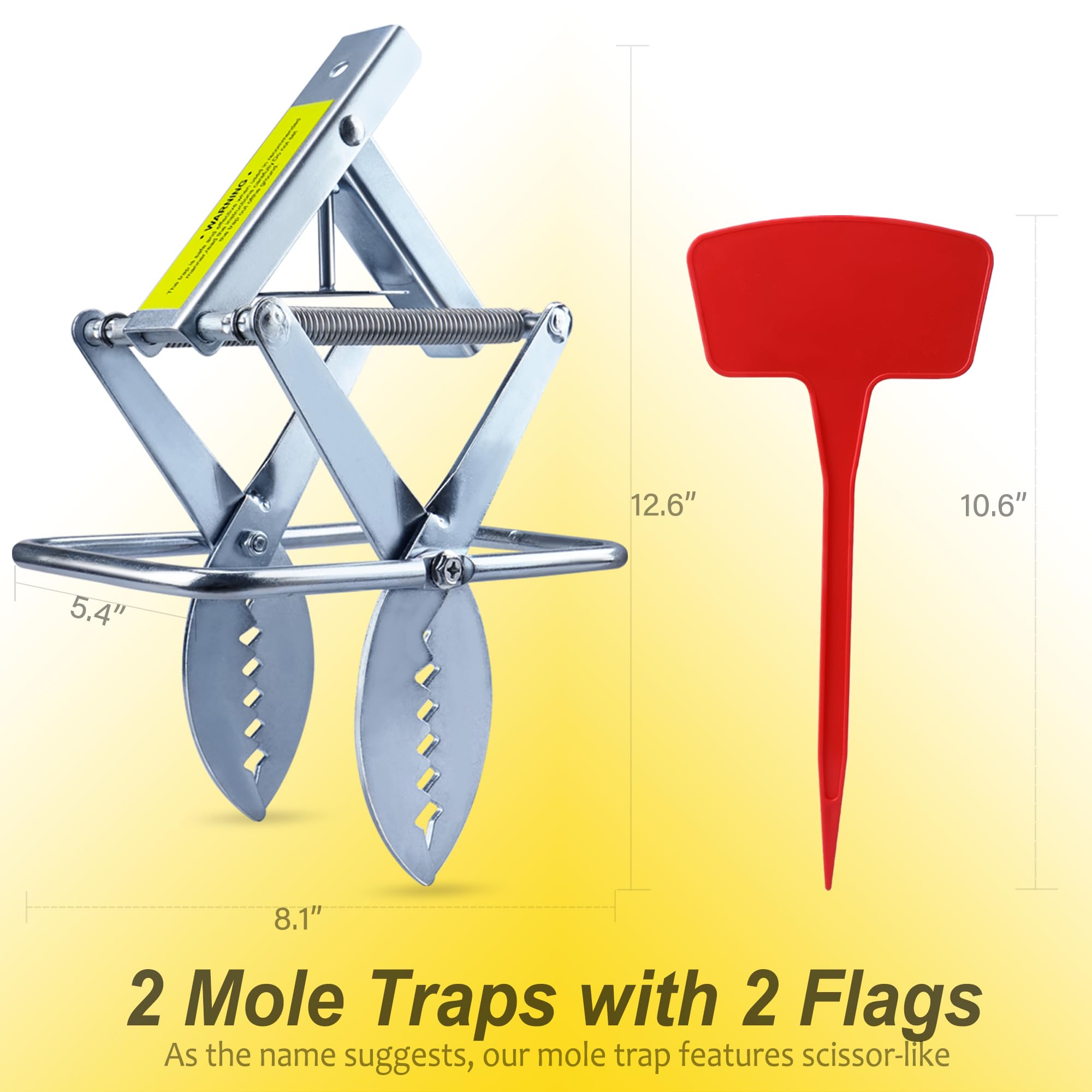 POlAFLEX Mole Trap Scissor 2Pack close-up showing a flat trigger for easy setup.
