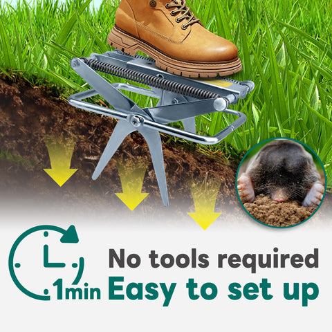 POlAFLEX mole trap side view emphasizes weather-ready construction for outdoor use.
