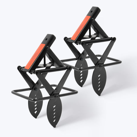 POlAFLEX mole trap, sleek black stainless steel, 2-pack for durable lawn pest control.