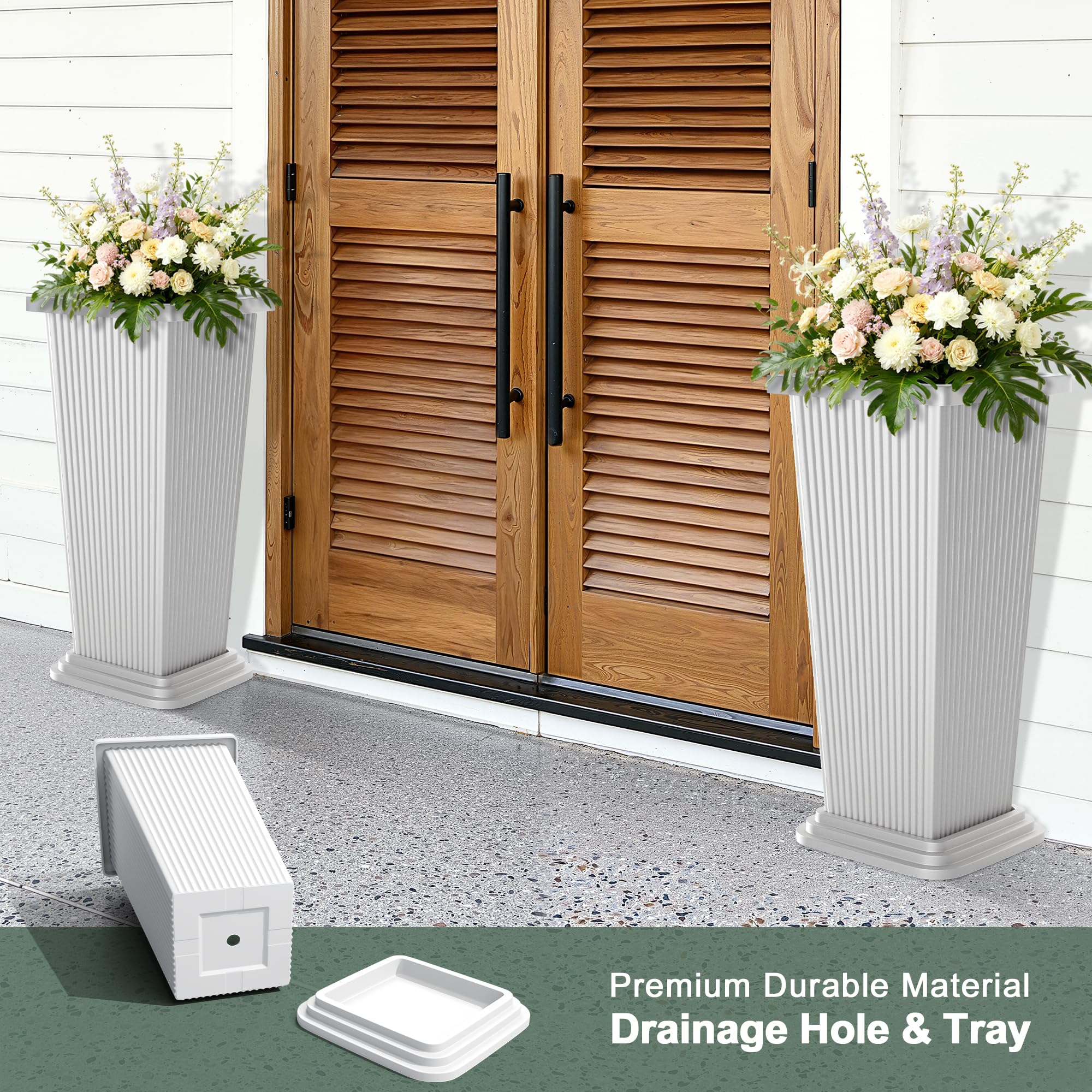 PolarcoForgeco weather resistant planter with ribbed texture for outdoor use