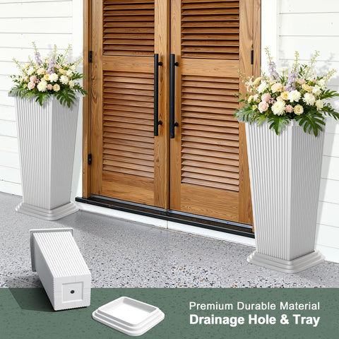 PolarcoForgeco weather resistant planter with ribbed texture for outdoor use