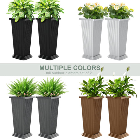 PolarcoForgeco tall outdoor planter set enhancing porches and entryways