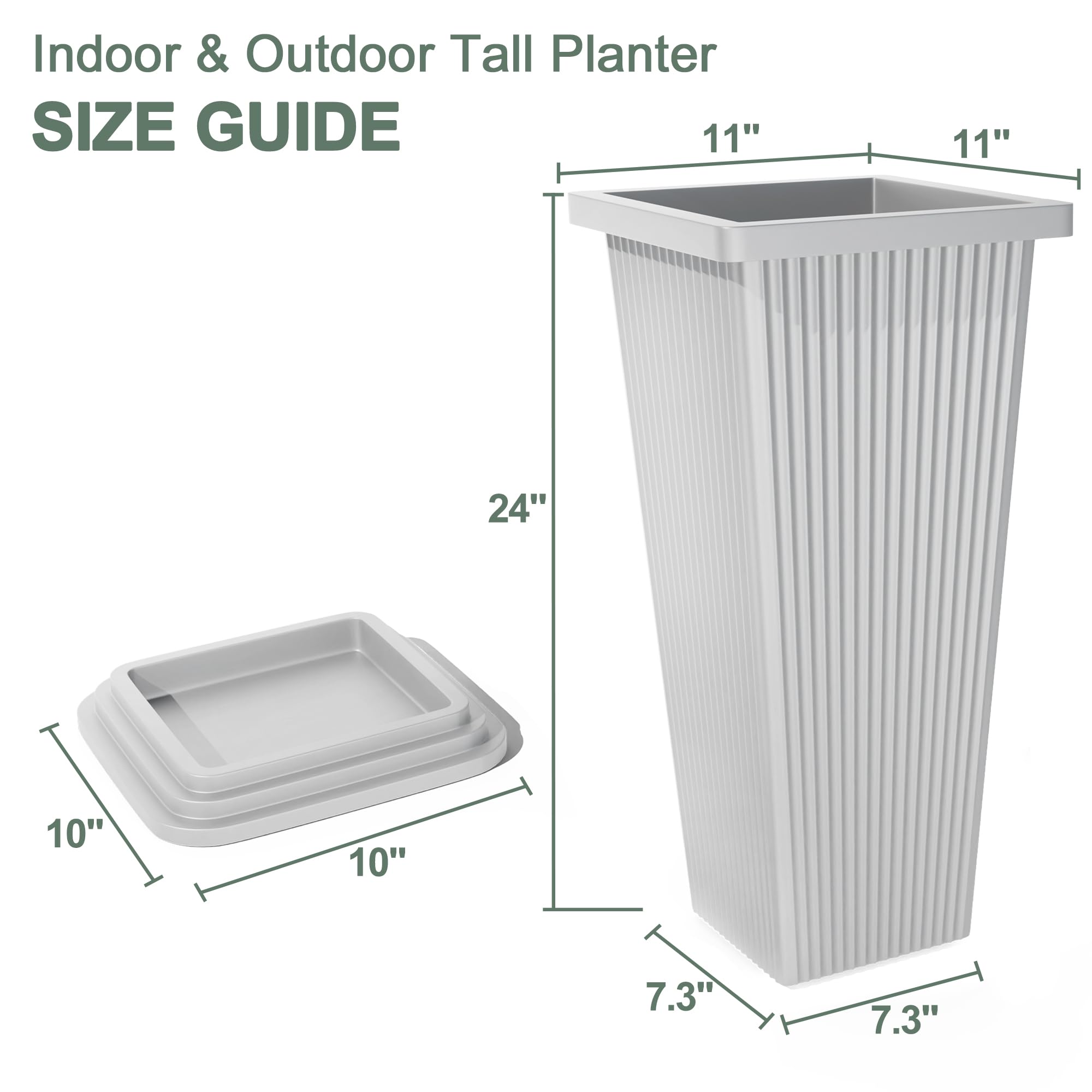 PolarcoForgeco white ribbed planter guiding along a garden pathway for visual impact