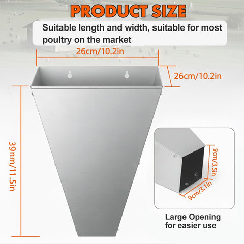 Polarduck killing cone mounting bracket fits walls, posts, or stands.