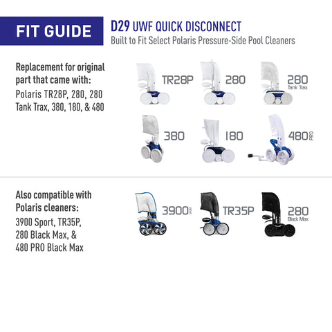 Polaris C55 screw ensures steady wheels on 480 PRO cleaners.