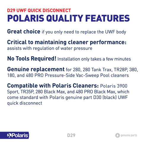 Polaris C55 wheel screw fits TR28P for steady cleaning motion.