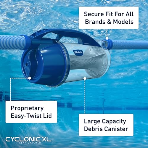 Polaris Cyclonic XL Leaf Catcher demonstrates cyclonic action to reduce clogs.