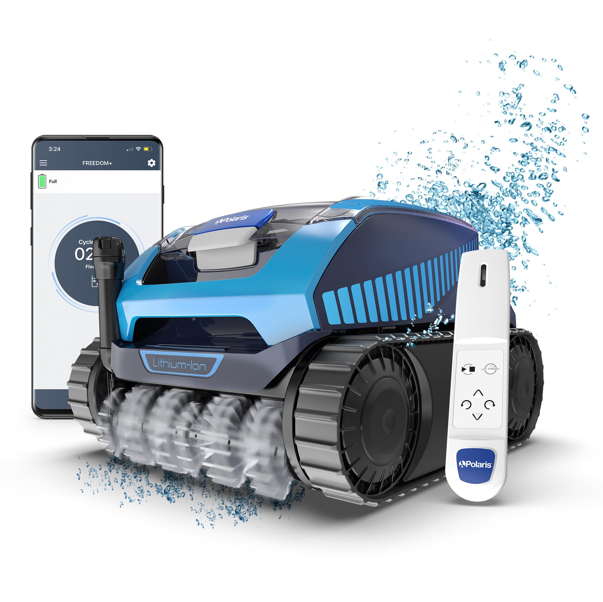 Polaris Freedom Plus cordless pool cleaner ready for use in in-ground pools