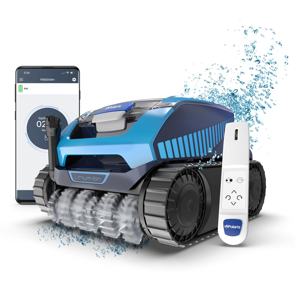 Polaris Freedom Plus cordless pool cleaner ready for use in in-ground pools