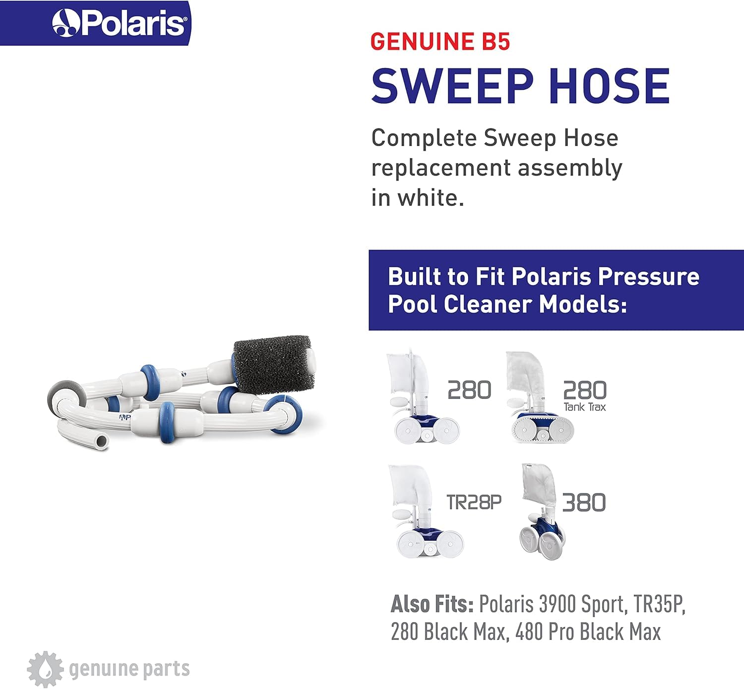 Polaris Sweep Hose Complete B5 assembled ready for installation