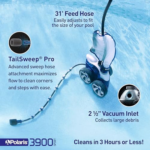 Polaris Vac-Sweep 3900 Sport all-wheel PosiDrive delivers steady cleaning