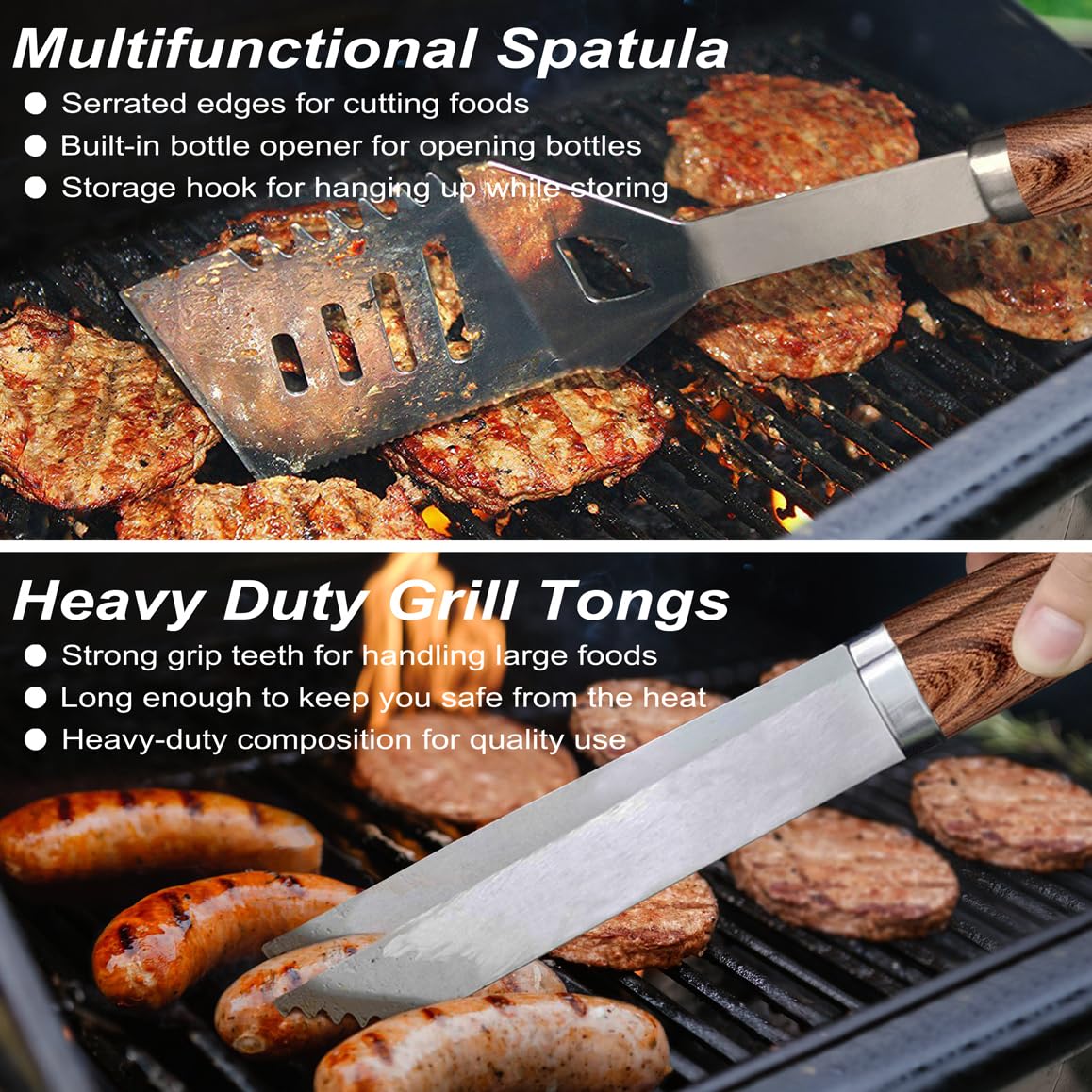 POLIGO stainless steel knife for clean grill slicing