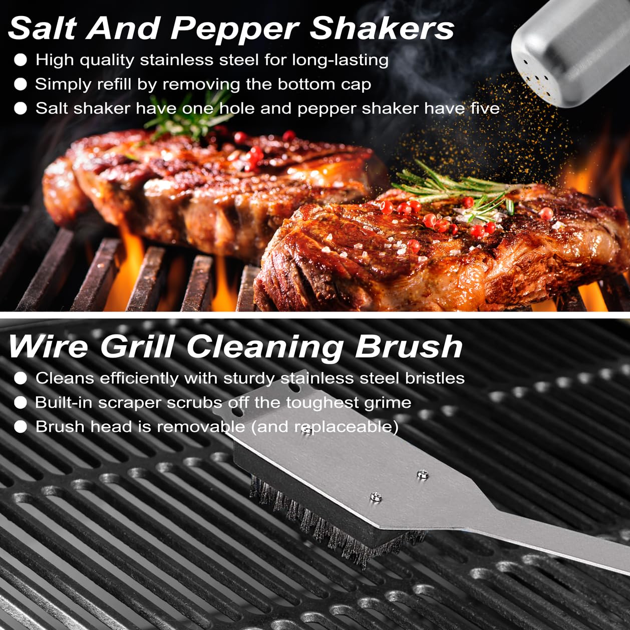 POLIGO 29-piece BBQ cleaning brush with replacement head