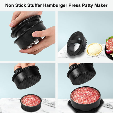 POLIGO 6.69-inch cast iron bacon press included for crispy sear and shaping.