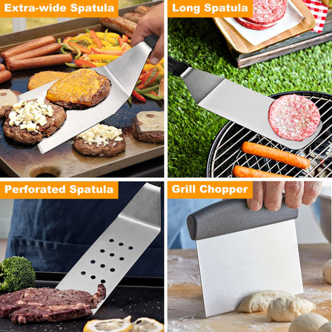 POLIGO tools with heat-resistant handles for safer grilling.