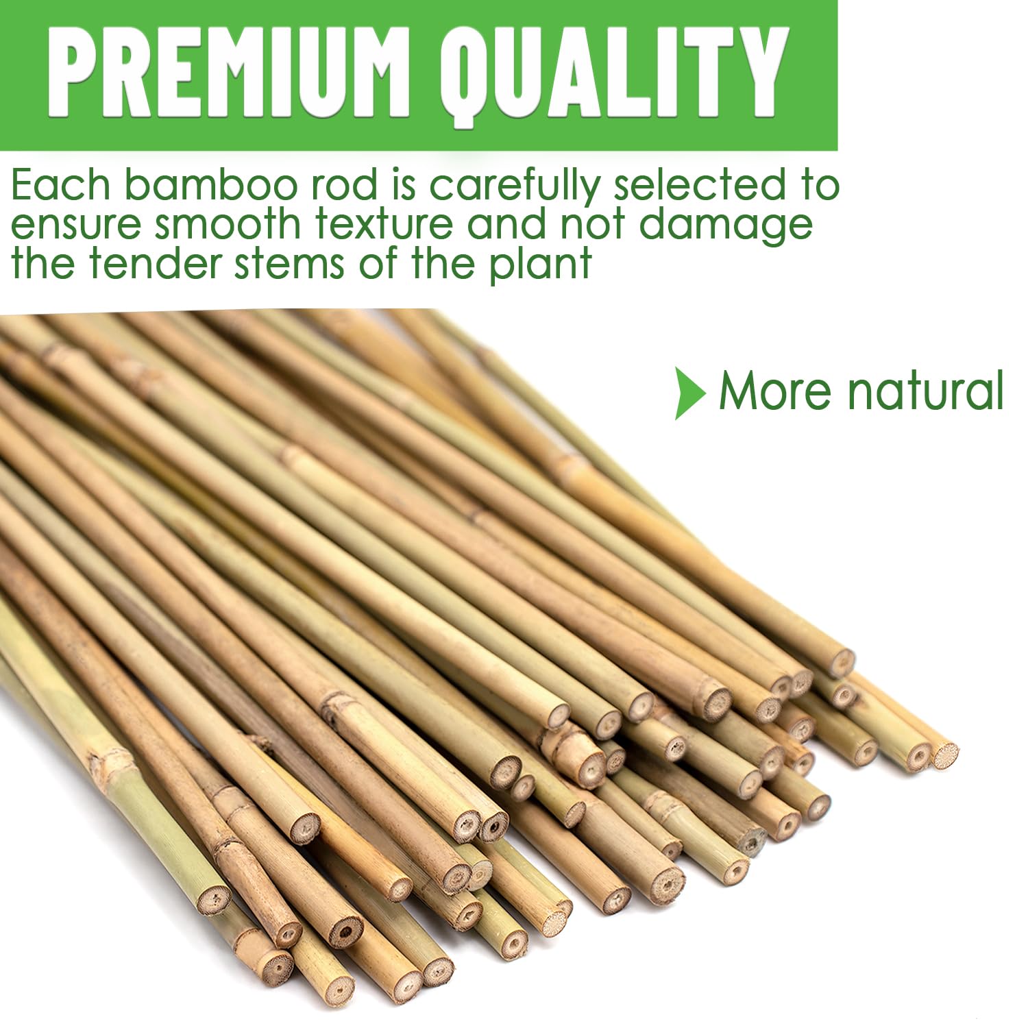 POLIUMB 18inch bamboo stakes, ideal for early growth and long-term use.