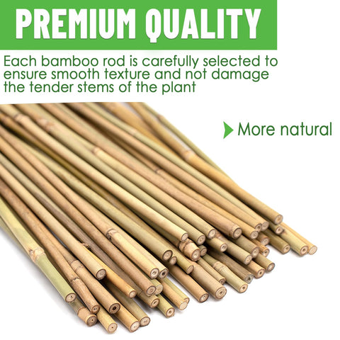 POLIUMB 18inch bamboo stakes, ideal for early growth and long-term use.